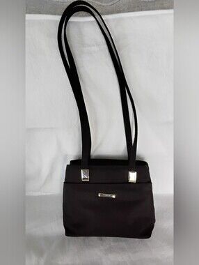 Vtg Modabella Black Shoulder Bag with Silver Accents